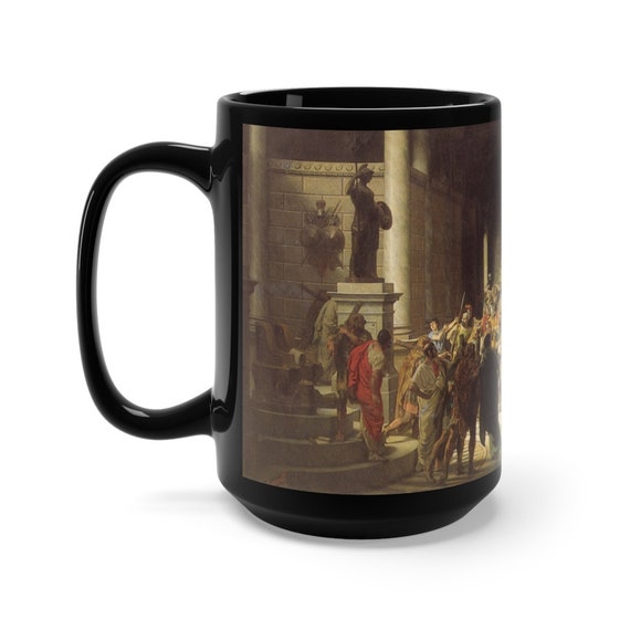 The Last Senate of Julius Caesar, 15oz Black Ceramic Mug, Raffaele Giannetti, 1867, Roman History, Coffee, Tea