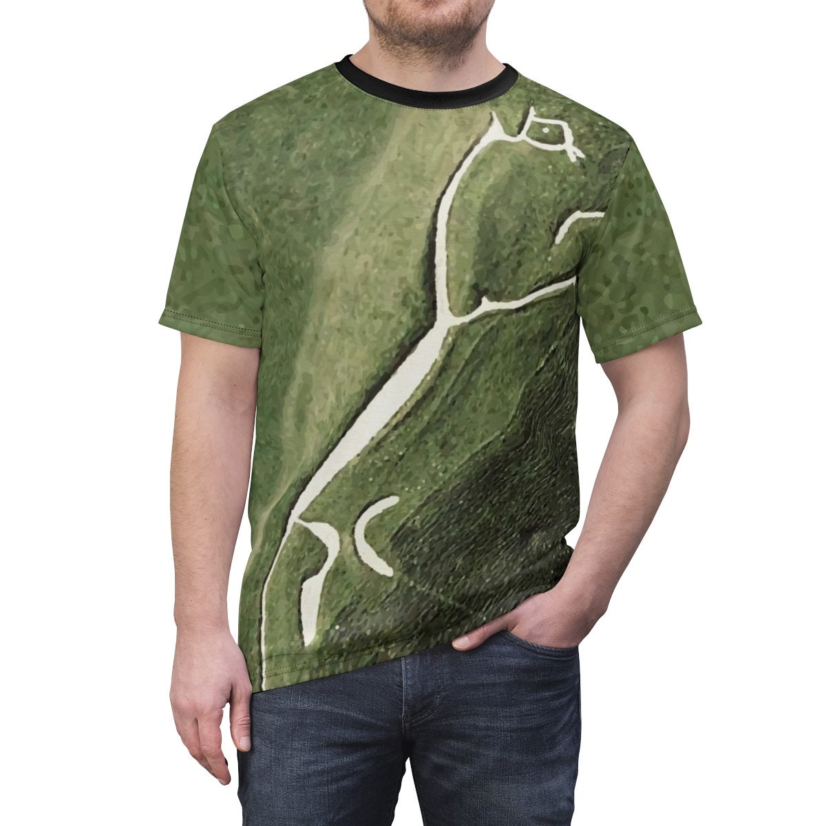 Uffington White Horse, Unisex T-shirt, Ancient Geoglyph, AOP