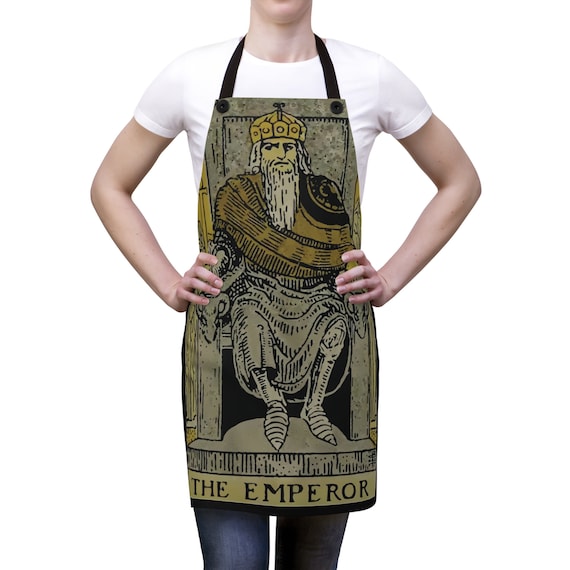 The Emperor Tarot Card, Cookout Apron, Vintage, Antique Illustration