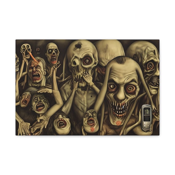 Surreal Horror #4, 18"x12" Canvas Print, Scary, Creepy