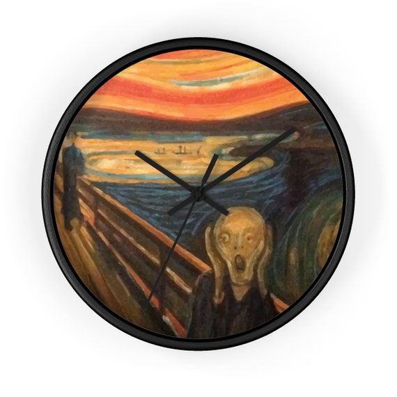 The Scream, 10" Wall Clock, Vintage, Antique Painting, Edvard Munch 1893