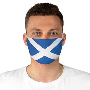 Flag Of Scotland, Cloth Face Mask, Washable, Reusable, Saint Andrew&#39;s Cross, Saltire, Scottish Pride
