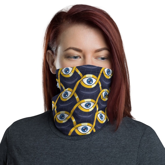 Evil Eye Talisman Neck Gaiter, Vintage Inspired Design, Headband, Bandana