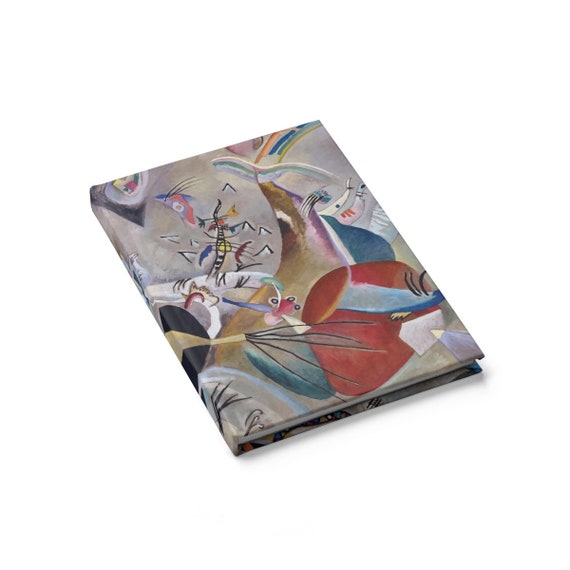 In Grey, Hardcover Doodle Book, Blank Pages, Opens Flat, Vintage Abstract Painting, Wassily Kandinsky, 1919, Notebook