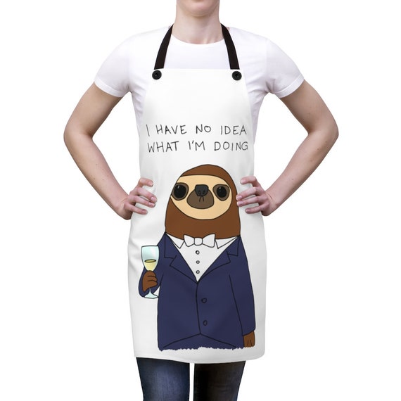 Confused Sloth Cookout Apron, Funny Apron For Those Who Feel Out Of Place