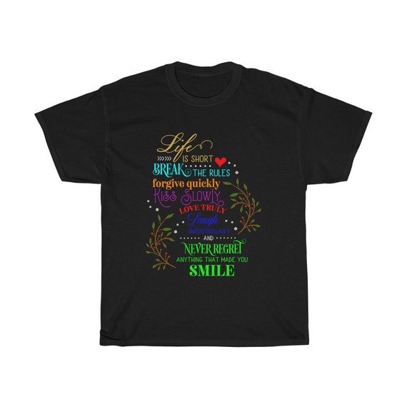 Life Is Short Black 100% Cotton T-shirt