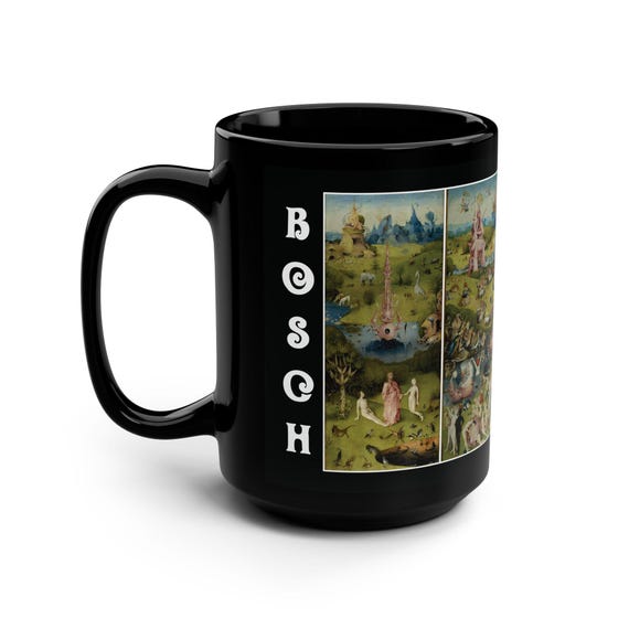 Garden Of Earthly Delights Large Black Ceramic Mug, Hieronymus Bosch
