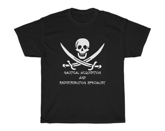 Koszulka z flagą piracką: Specjalista ds. zakupów morskich, czaszka Jolly Roger