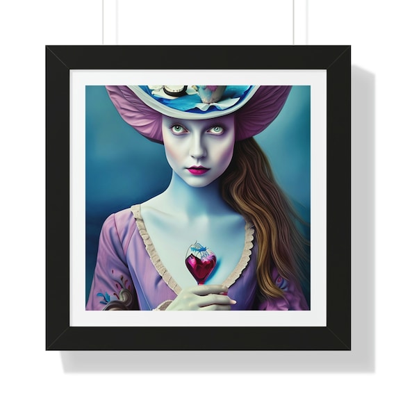 Queen Of Hearts, 16"x16" Framed Poster, Surreal, Alice In Wonderland