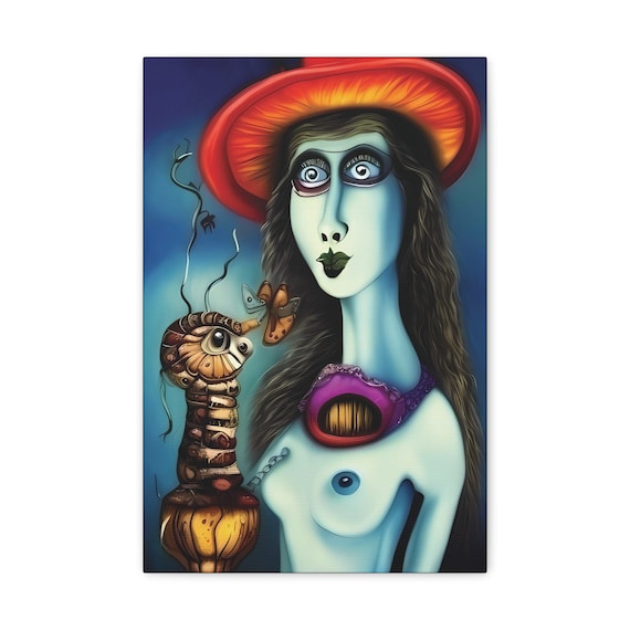 The Blue Lady, Canvas Print, Surreal, Transformation, Metamorphosis, Growth, Change, Otherworldy