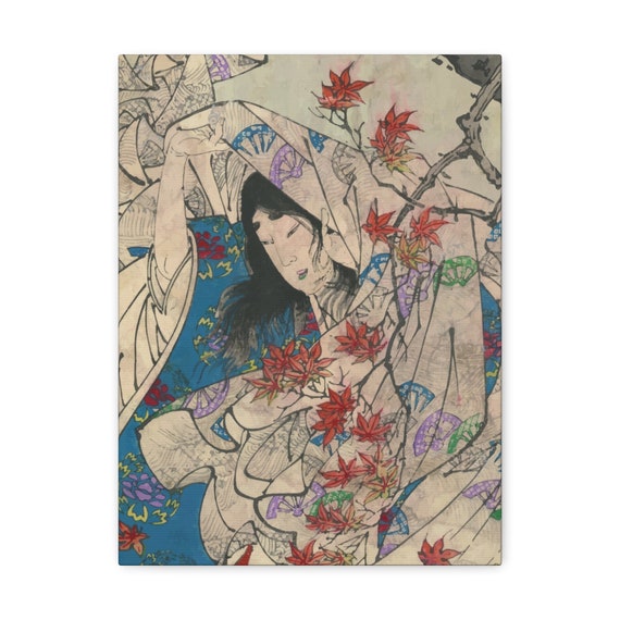 Autumn Leaves, Canvas Print, Japanese Woodblock Print, Ukiyo-e