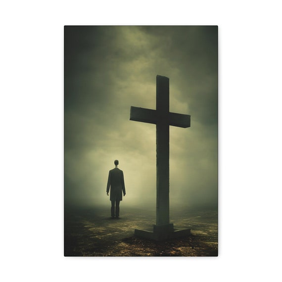 Back Turned, Canvas Print, Religion, Faith, Agnostic, Atheist, Christian, Loss, Depression, Loss of faith, Dark, Dreary, Moody, Christianity