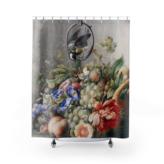 Flowers And Fruits Shower Curtain, 18th Century Still Life