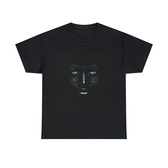 The Abyss Stares Back, Black 100% Cotton T-shirt, S-5XL, Surreal, Tribal, Primitive, Pagan, Animist, Spirit, Spiritual, Friedrich Nietzsche