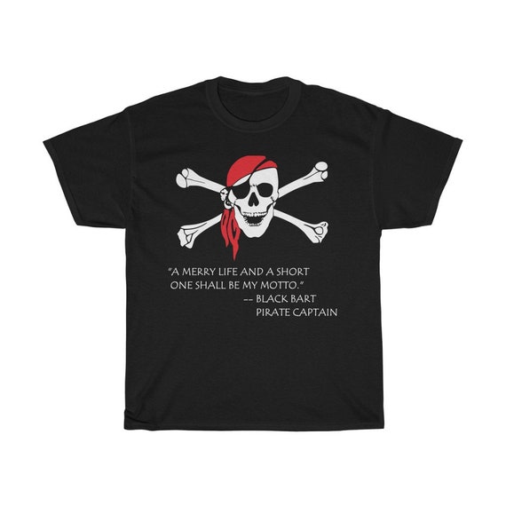 Skull & Crossbones, Unisex Heavy Cotton T-Shirt, S to 5XL, Pirate Flag, Jolly Roger, Black Bart, Bartholomew Roberts