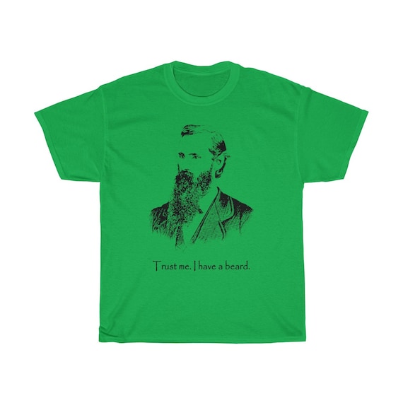 Trust Me I Have A Beard, Unisex Heavy Cotton Tee, Vintage Inspired Illustration Of A Bearded Man