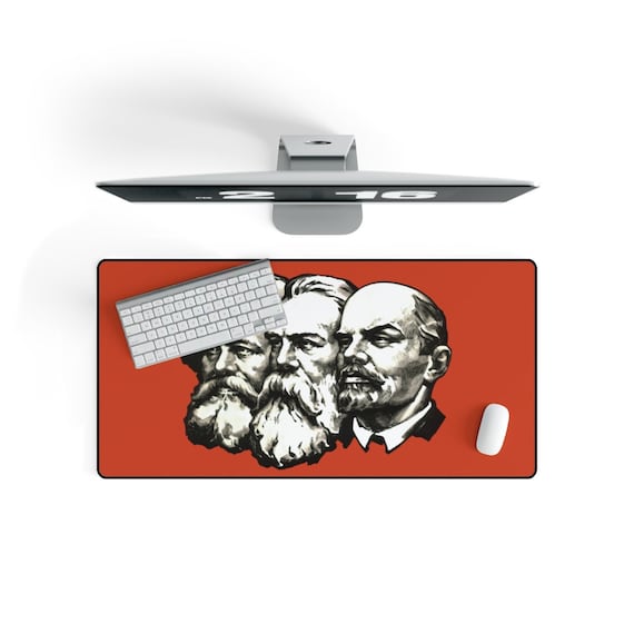 Marx Engels Lenin Large Desk Mat. 31" × 15.5", Socialism, Socialist, World History, Revolution