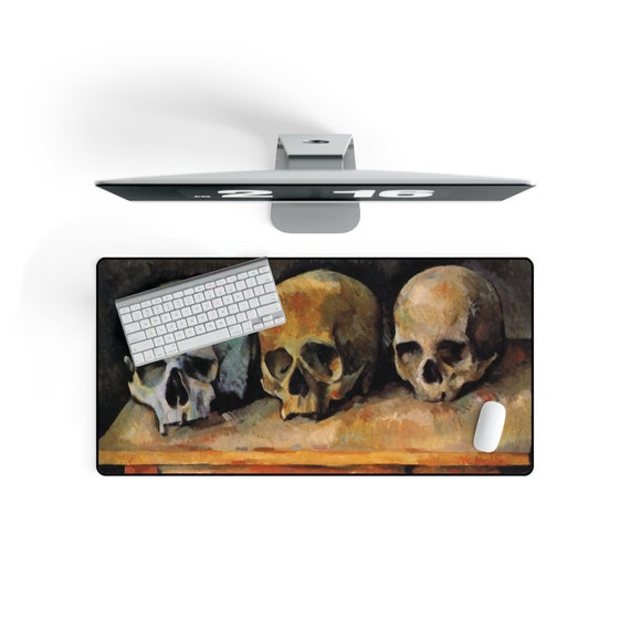 Three Skulls Large Desk Mat. 31" × 15.5", Paul Cezanne