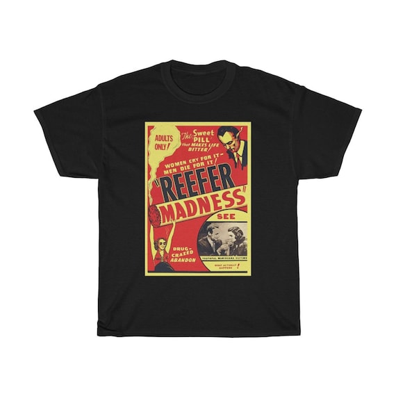 Reefer Madness Unisex 100% Cotton T-shirt, From Vintage Movie Poster, Cult Classic, Campy, Satire, Pop Culture