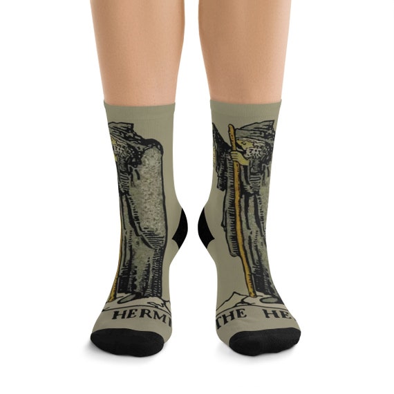 The Hermit, Premium Crew Socks, Vintage Illustration