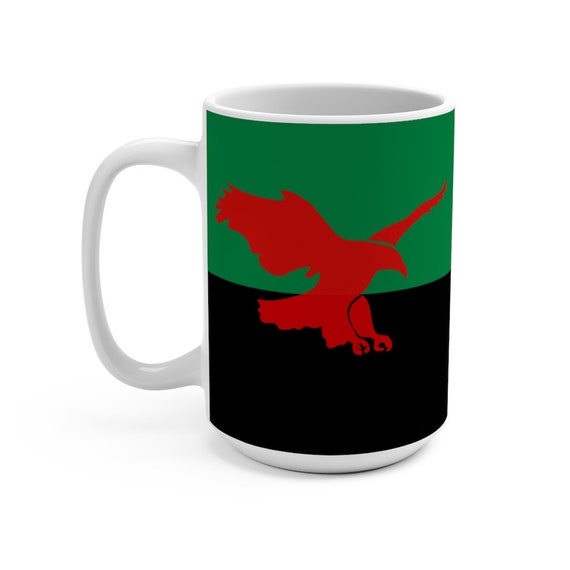 House Atreides v2, White 15oz Ceramic Mug, Inspired From Dune, Cosplay, Red Hawk, Banner, Coffee, Tea