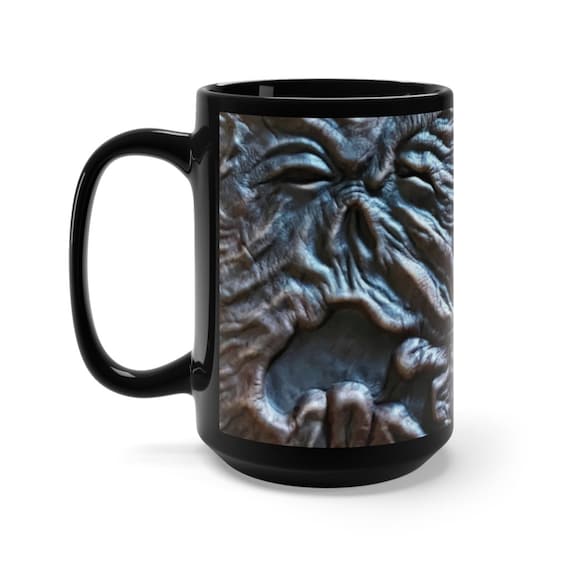 Old Necronomicon Large Black Ceramic Mug, The Evil Dead, Cosmic Horror, Lovecraft, Coffee, Tea