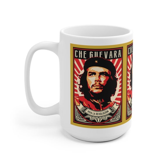 Che Guevara Viva La Revolucion 15oz White Ceramic Mug, Retro/Vintage Style, Revolution, Leftist, Marxist, Communist, Socialist, Activism