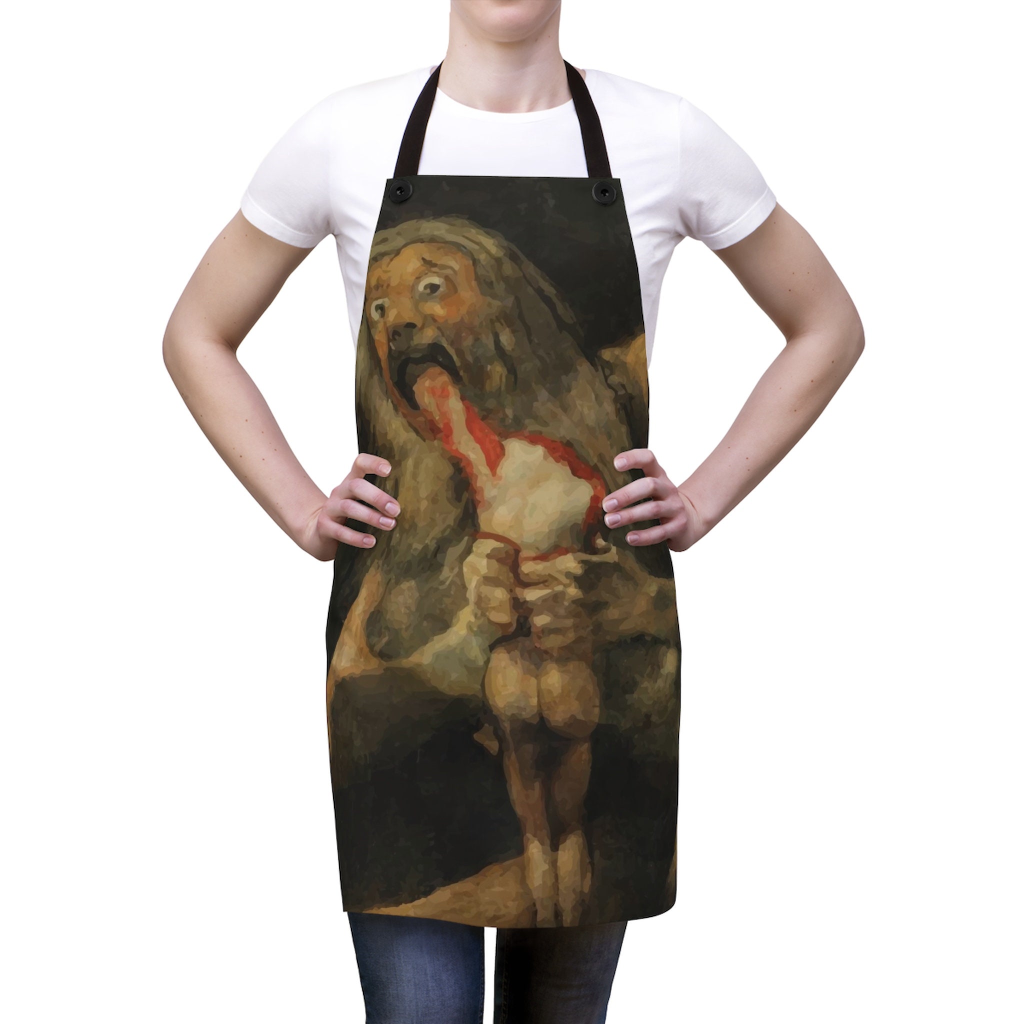 Titan Cronus Eating His Son, Cookout Apron, Vintage, Antique Painting