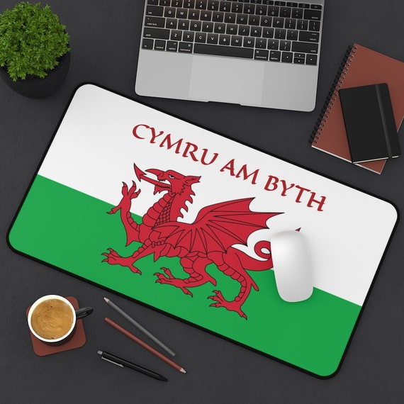 Red Dragon Of Wales Desk Mat, Wales Flag, Welsh Pride, Cymru Am Byth