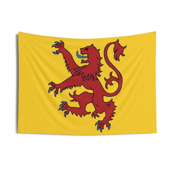 Lion Rampant of Scotland v2, 36"x26" Indoor Wall Tapestry, Royal Banner of the Royal Arms of Scotland, Scottish Pride, Wall Decor