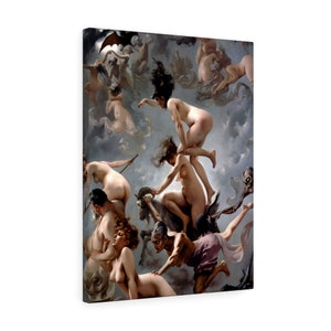 Witches Sabbath Canvas Print: Vintage Halloween Art by Luis Ricardo Falero