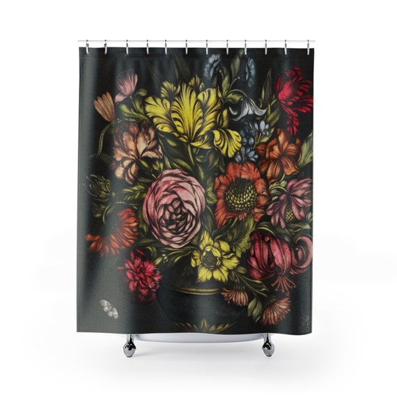 Gothic Flowers Shower Curtain