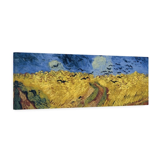 Wheat Field With Crows 36"x12" Canvas Print, Vincent Van Gogh, 1890