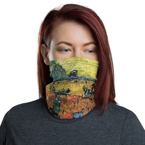 Red Vineyard, Neck Gaiter, Vincent Van Gogh, Headband, Bandana