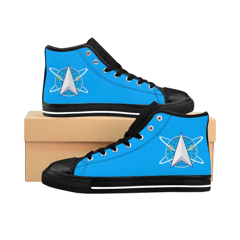The Original Series Blue Men/'s High-top Sneakers Inspired By Star Trek Space Command