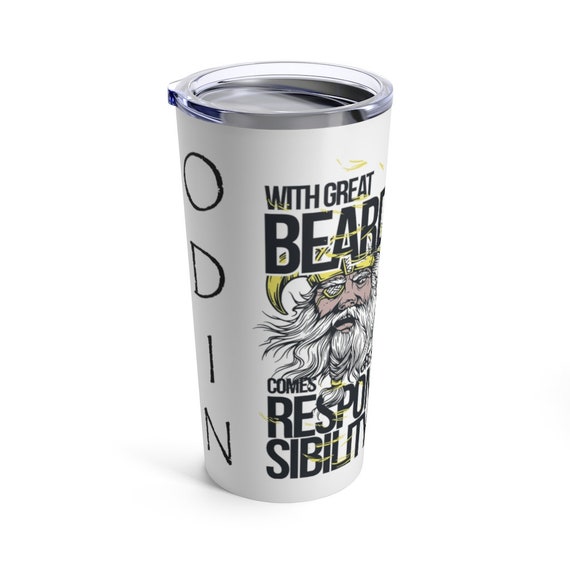 With Great Beard Comes Great Responsibility 20oz Tumbler, Odin, Norse