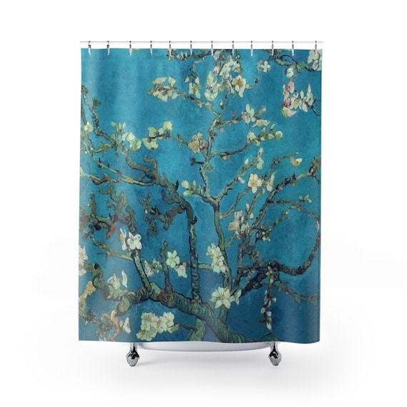 Almond Blossoms, Polyester Shower Curtain, Vintage Painting, Van Gogh 1890