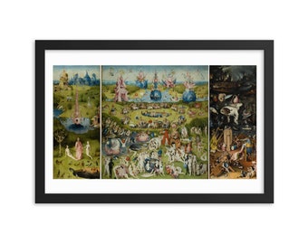 Hieronymus Bosch 'Garden of Earthly Delights' Framed Giclée Poster (18x12)