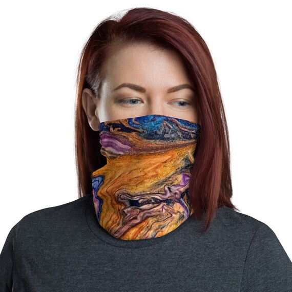 Orange Swirl, Neck Gaiter, Headband, Bandana