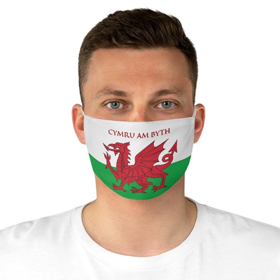 Cymru Am Byth, Cloth Face Mask, Washable, Reusable, Wales Flag, Motto, Welsh Pride