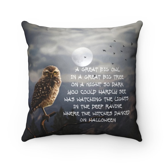 Great Big Owl, Square Pillow, Halloween, Full Moon