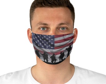 American Soldiers, Cloth Face Mask, Washable, Reusable, American Flag, Patriotic, Patriotism, U.S. Military