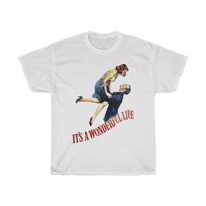 It&#39;s A Wonderful Life, Unisex T-shirt, Vintage 1946 Movie Poster, Jimmy Stewart, Frank Capra