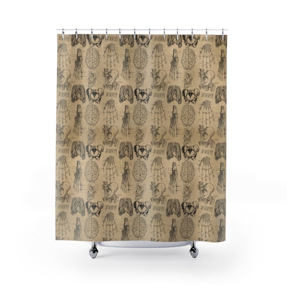 Vintage Anatomy Shower Curtain, Vintage Illustrations