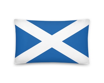 Flag Of Scotland, 20"x12" Throw Pillow, Saint Andrew's Cross, Saltire, Scottish Pride