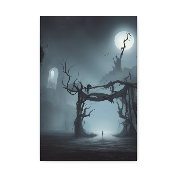 Midnight Stroll, Canvas Print, Dark, Scary, Moody, Other-worldly