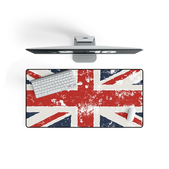 Grunge Union Jack. Large (31" × 15.5") Desk Mat. Flag Of The United Kingdom, British Pride