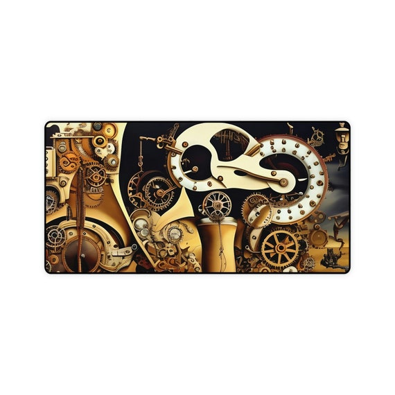 Surreal Steampunk #2, Large (31" × 15.5") Desk Mat