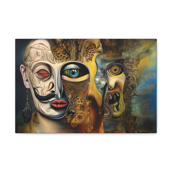 Duality Of Self, Canvas Print, Dr. Jekyll and Mr. Hyde, Identity, Masks We Wear, Dual Nature, Human Existence, Light And Dark, Good & Evil