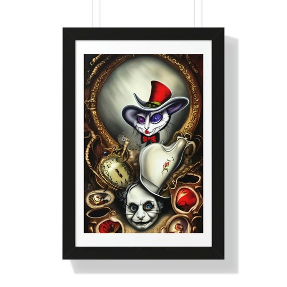 The Mad Hatter and The Dormouse, 16"x24" Framed Poster, Surreal, Alice In Wonderland